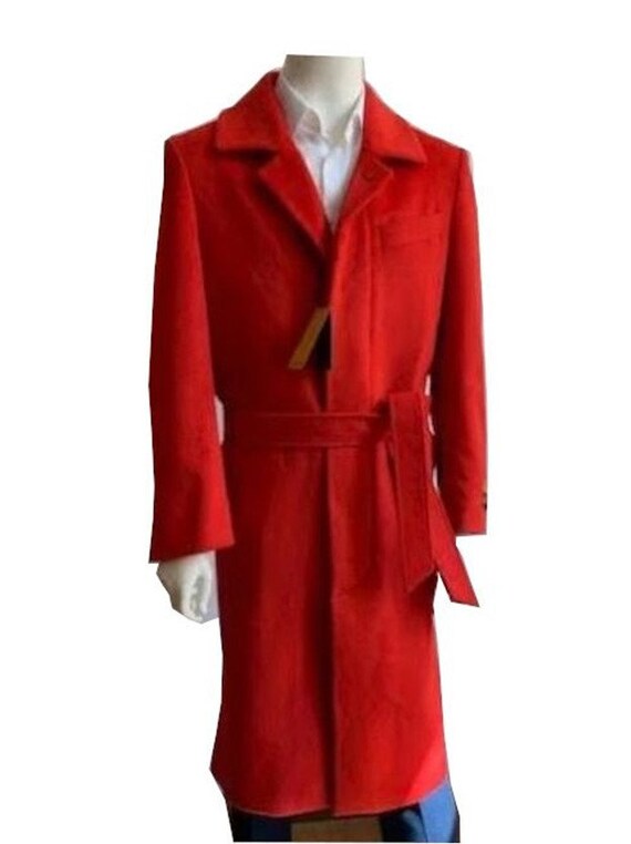 Mens red hotsell wool overcoat