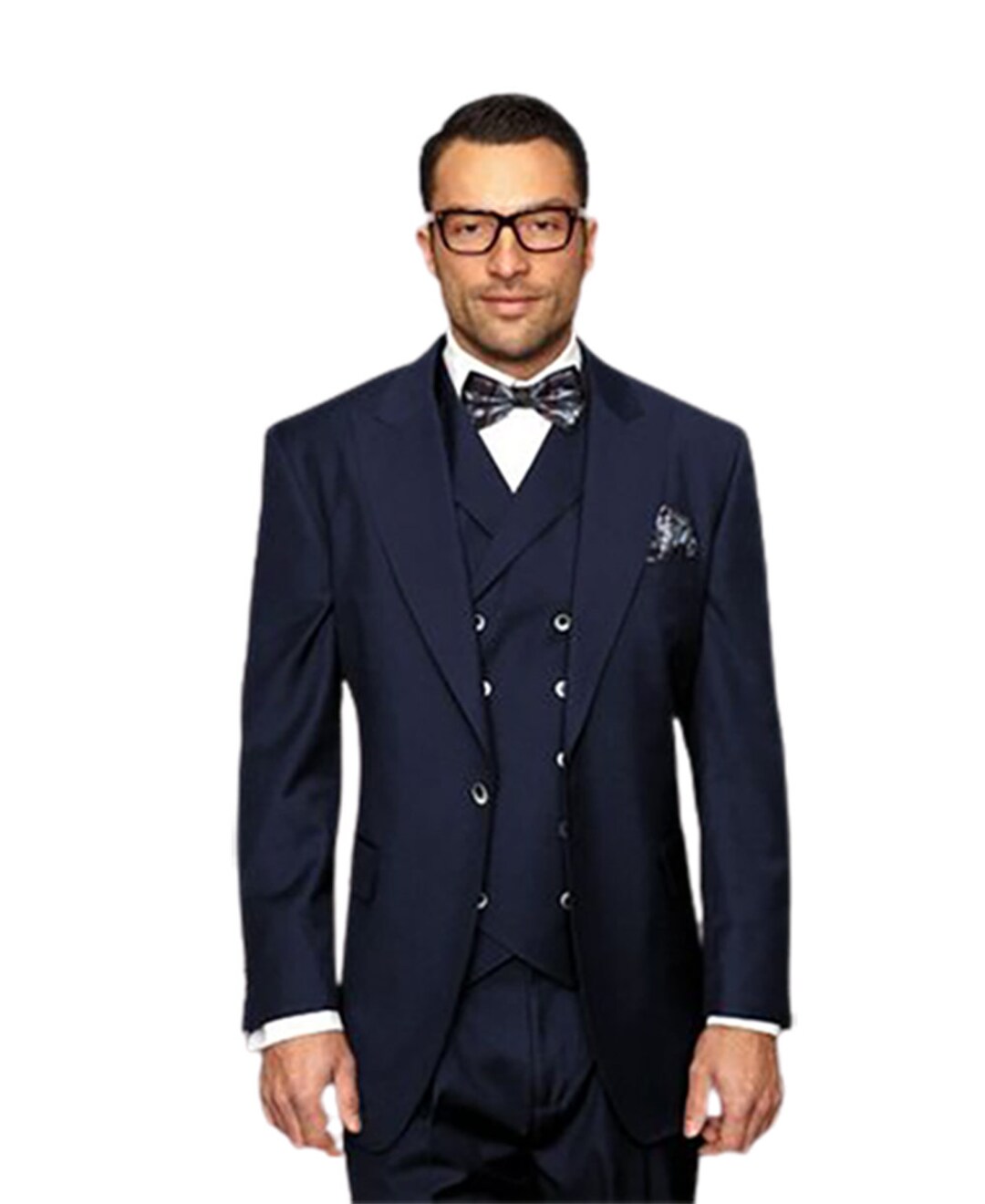 Statement Men's 3 Piece 100% Wool Wide Leg Suit- Woven Texture main image 0