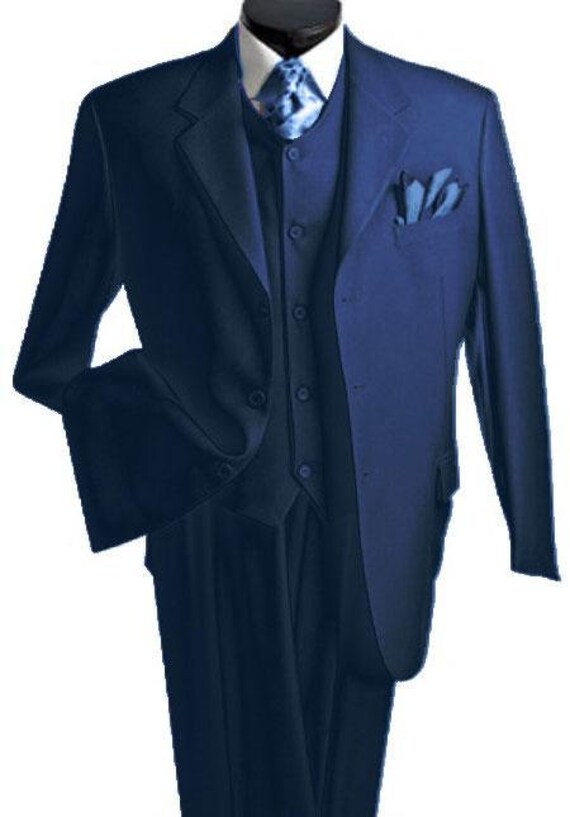navy blue three piece