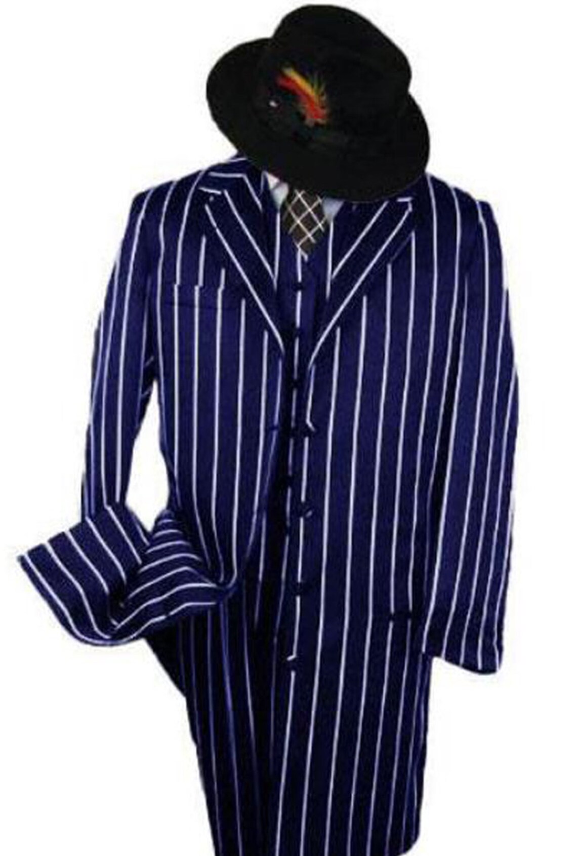 ALBERTO NARDONI Gangster Suit Navy Blue Pinstripe 1920s | Etsy