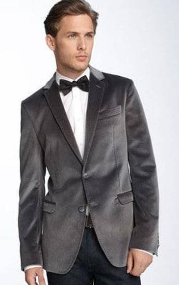 Grey Velvet Blazer - Etsy