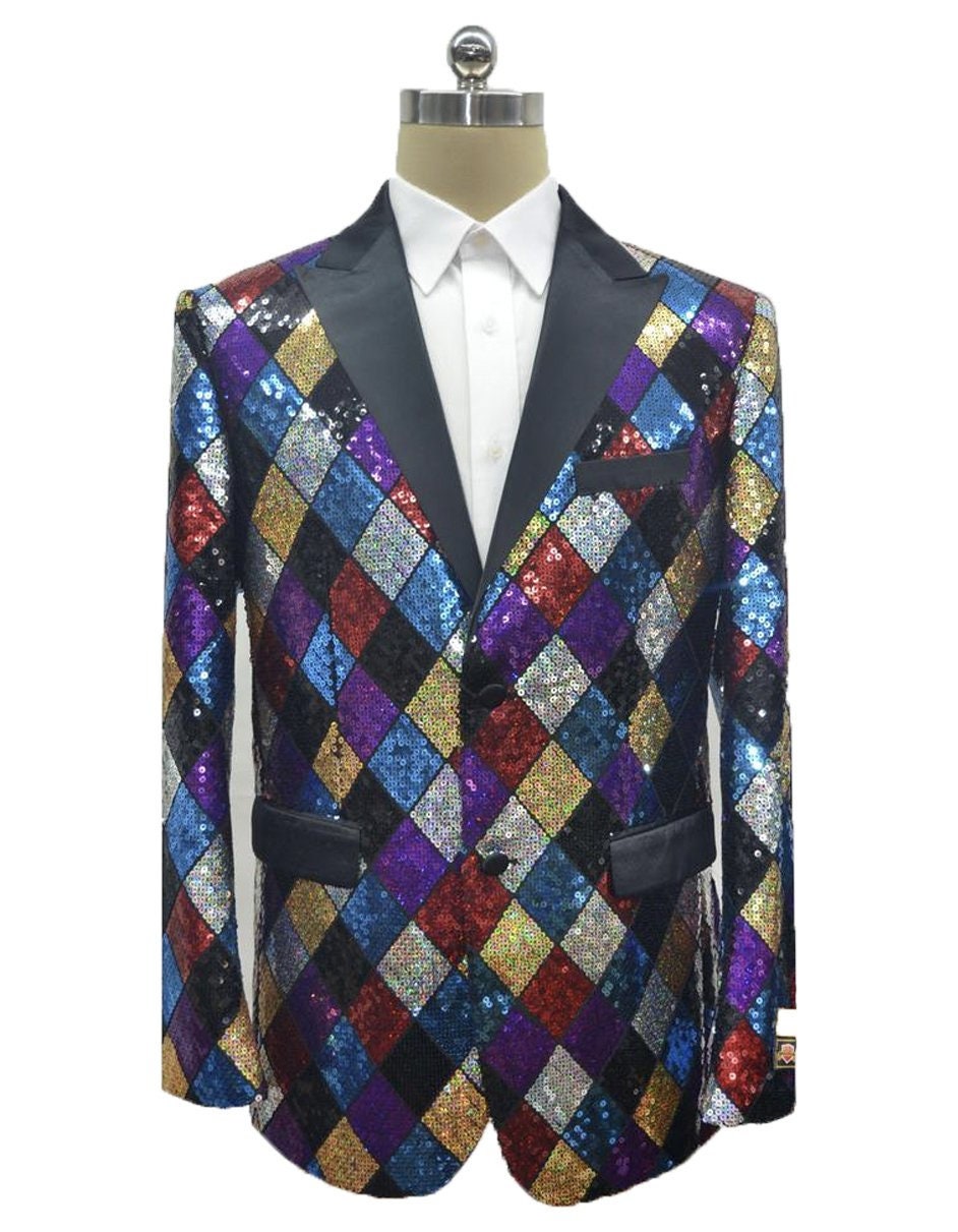 Colorful sequin blazer deals