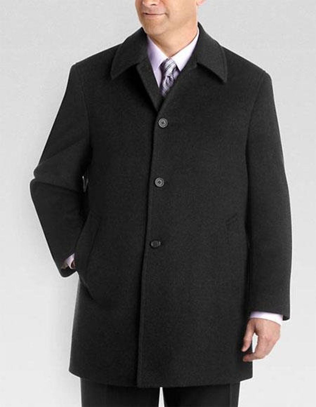 Men's Dress Coat Fully Lined Charcoal Gray Wool Classic Etsy