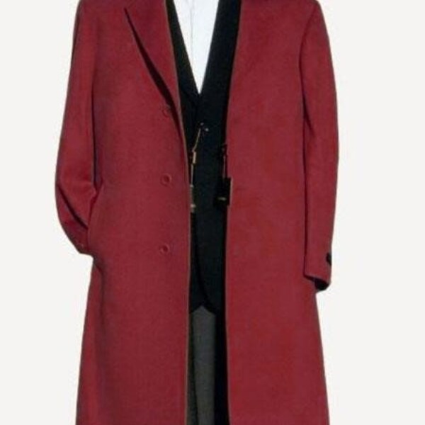 Men's Extra Long Outerwear Coat Available in Black & Charcoal Long Men's Dress Topcoat -  Winter coat & Overcoat  for Tall Man main image 0