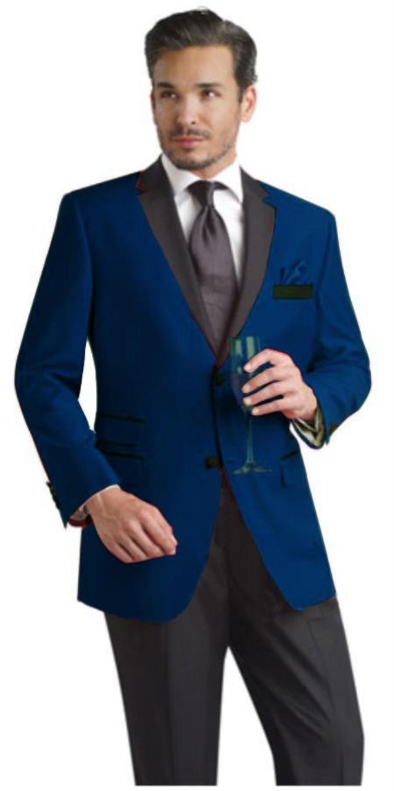 Midnight Blue Tuxedo Jacket With Black Pants Flash Sales ...