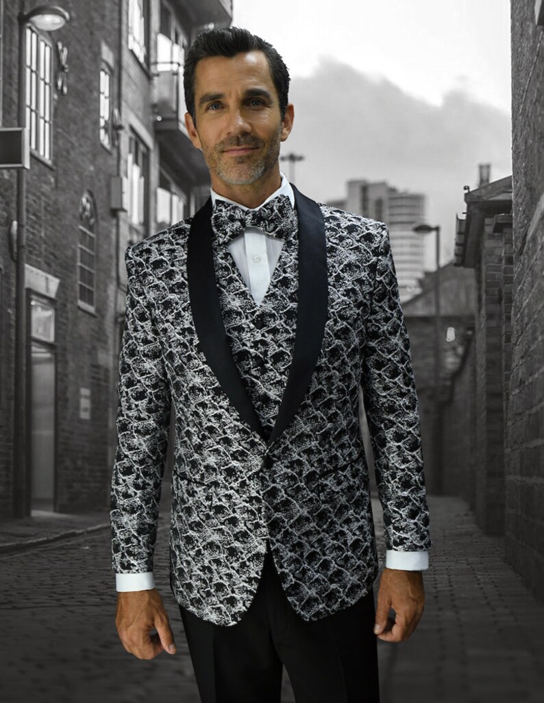 Solid Black Shawl Lapel One Button Suit Tuxedo Tux Men'S Velvet Suit Lapel Collar main image 1