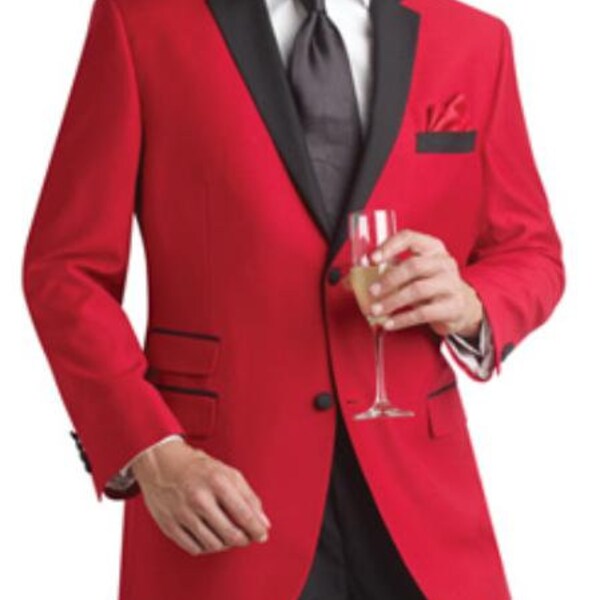 Red Tuxedo Jacket Etsy