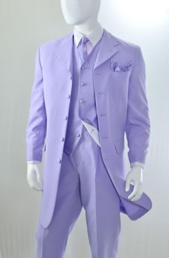 Mens Lavender Zoot Suit Long Jacket 3 Piece Private Label Etsy