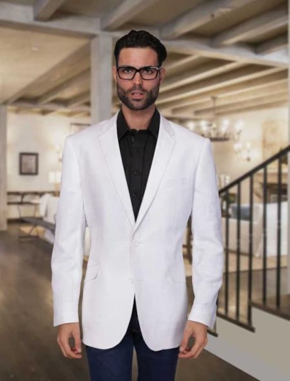 White Linen Sport Coat Men's Summer Light Weight Blazer Jacket - Etsy