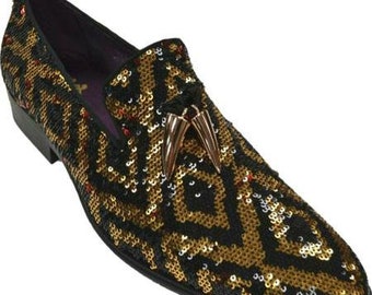 black and gold dress shoes