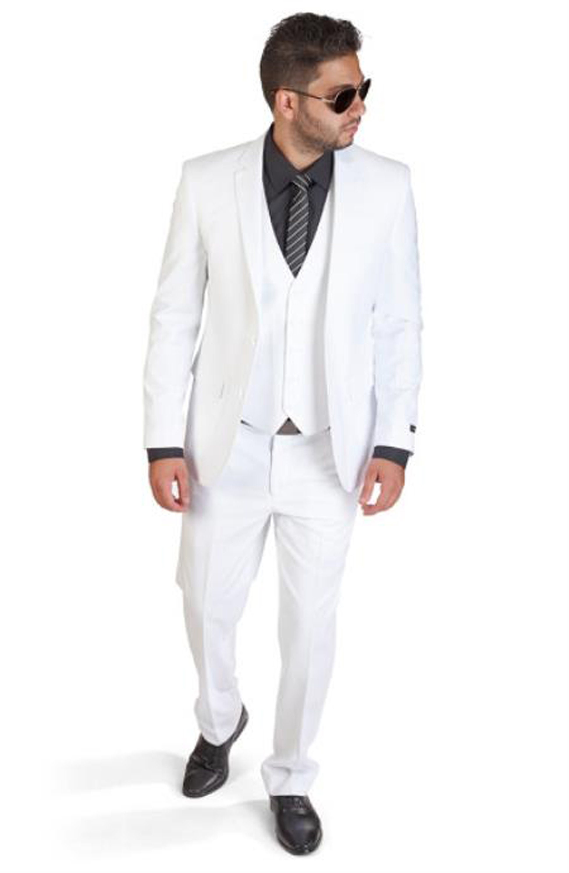 Alberto Nardoni Slim Fit Men 3 Piece Notch Lapel Vested White - Etsy