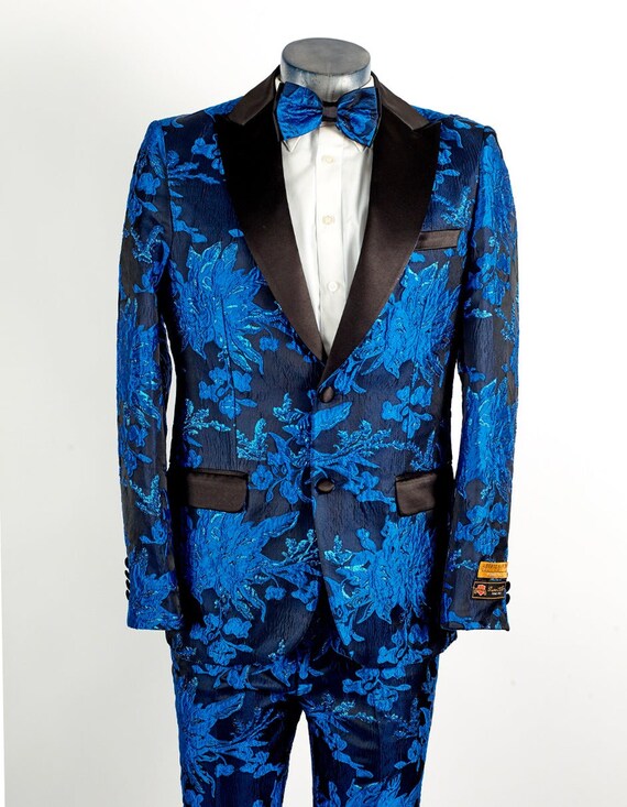 royal blue paisley suit jacket
