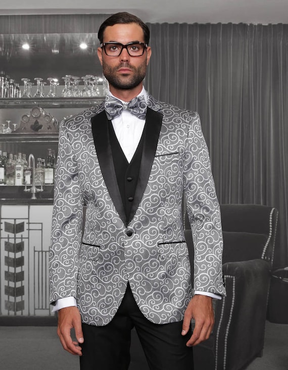 Mens silver store tuxedo jacket