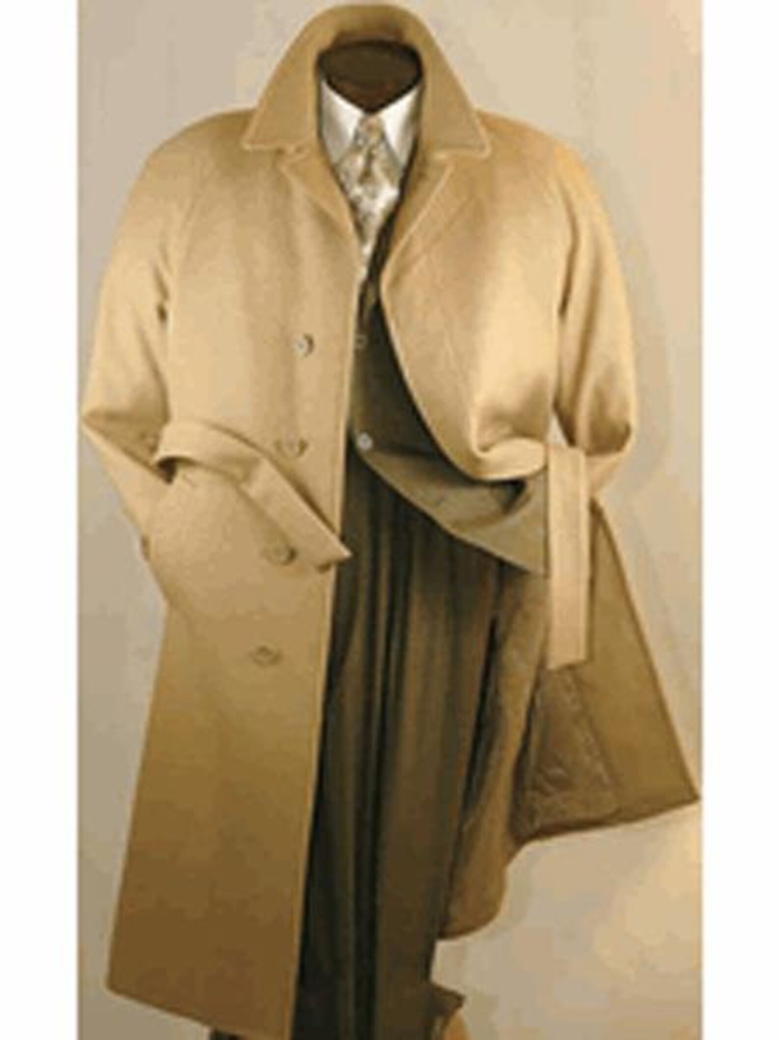 Mens Belted Wool Overcoat Top Coats Full Length Winter Coats Camel Etsy