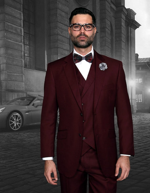 Maroon vest best sale suit