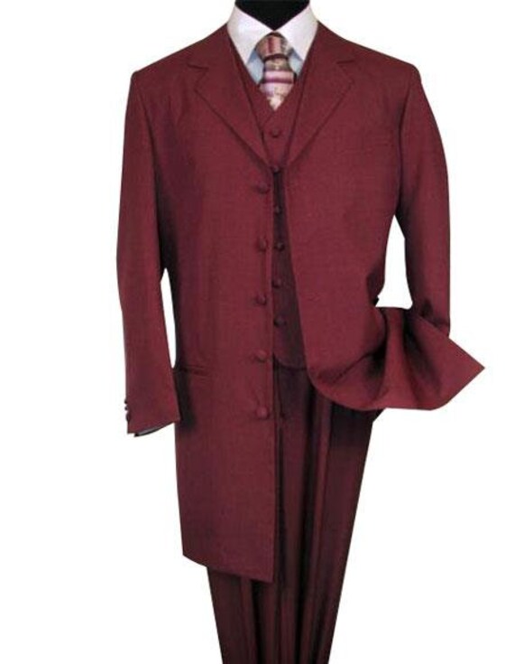 wine color coat suit