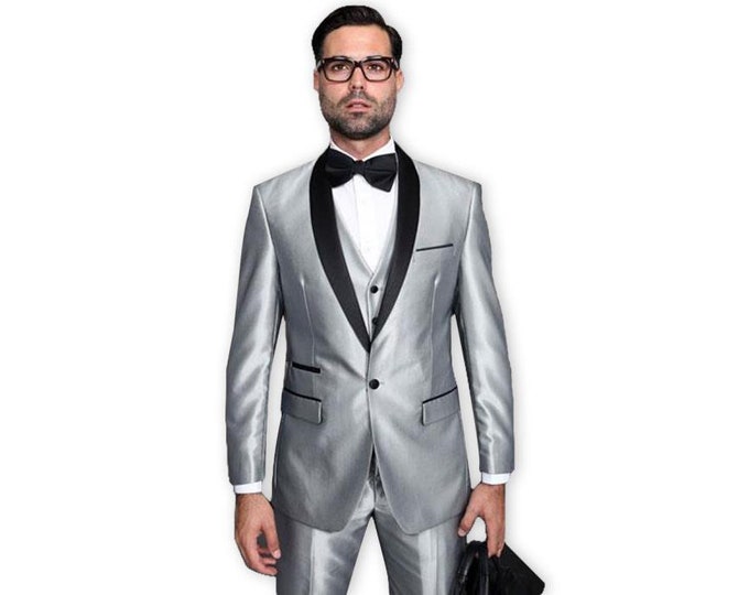 Shiny Sharkskin Metallic Scarlet Red Sequin Formal Sportcoats Jacket