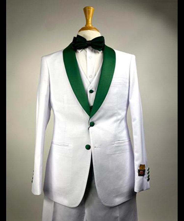 Men's Tuxedo Suits White and Olive Green Hunter Emerald by Etsy