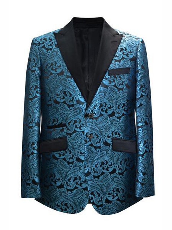 Men's Blue-turquoise Paisley Pattern 