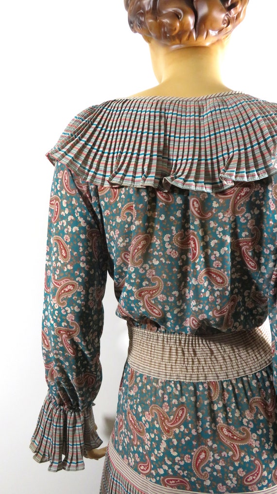 Vintage DiANE FREiS Georgette Boho Dress Ruffled … - image 9