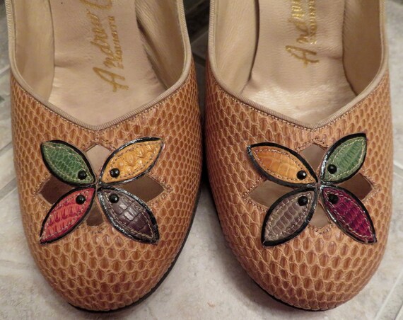 1940s Baby Doll Pumps AMAZING DETAIL Snakeskin Rep
