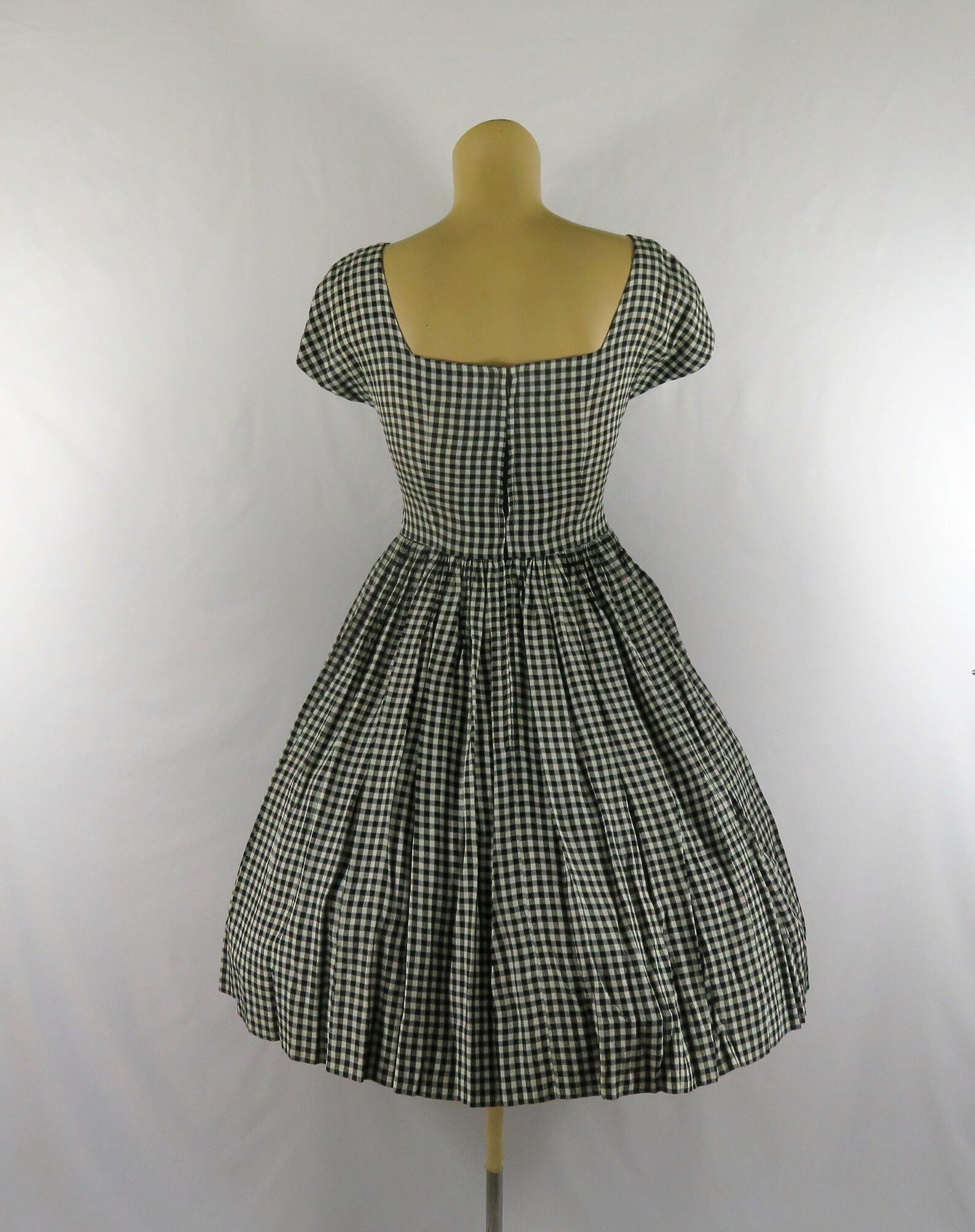 Vintage 1950s 50s Dress Circle Skirt Dress 50s Black White - Etsy