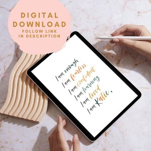 DIGITAL Afirmaciones positivas personalizadas para niños / Afirmaciones escritas a mano / Cotizaciones de afirmaciones diarias / Afirmaciones diarias poderosas