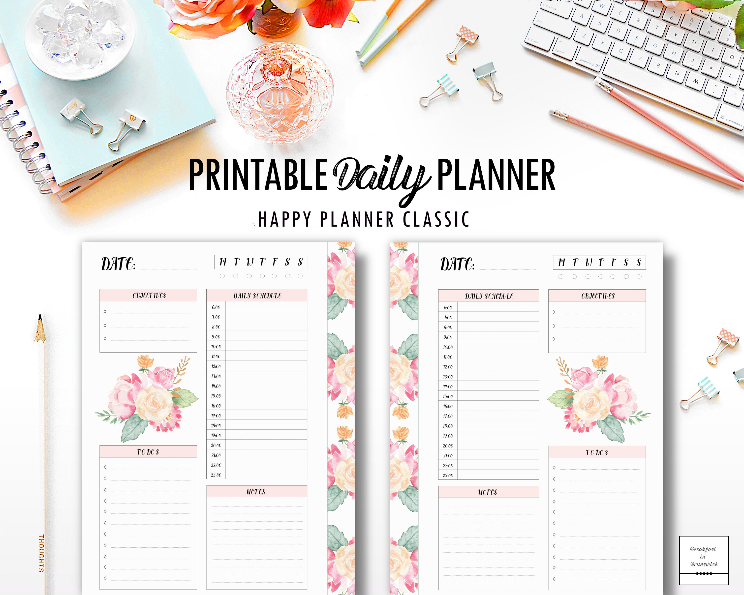 Daily Happy Planner Insert HP Classic Printable Refill Mambi | Etsy