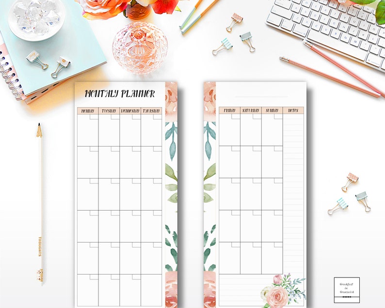 Happy Planner Half Sheet Undated Monthly Insert Kit Printable Etsy