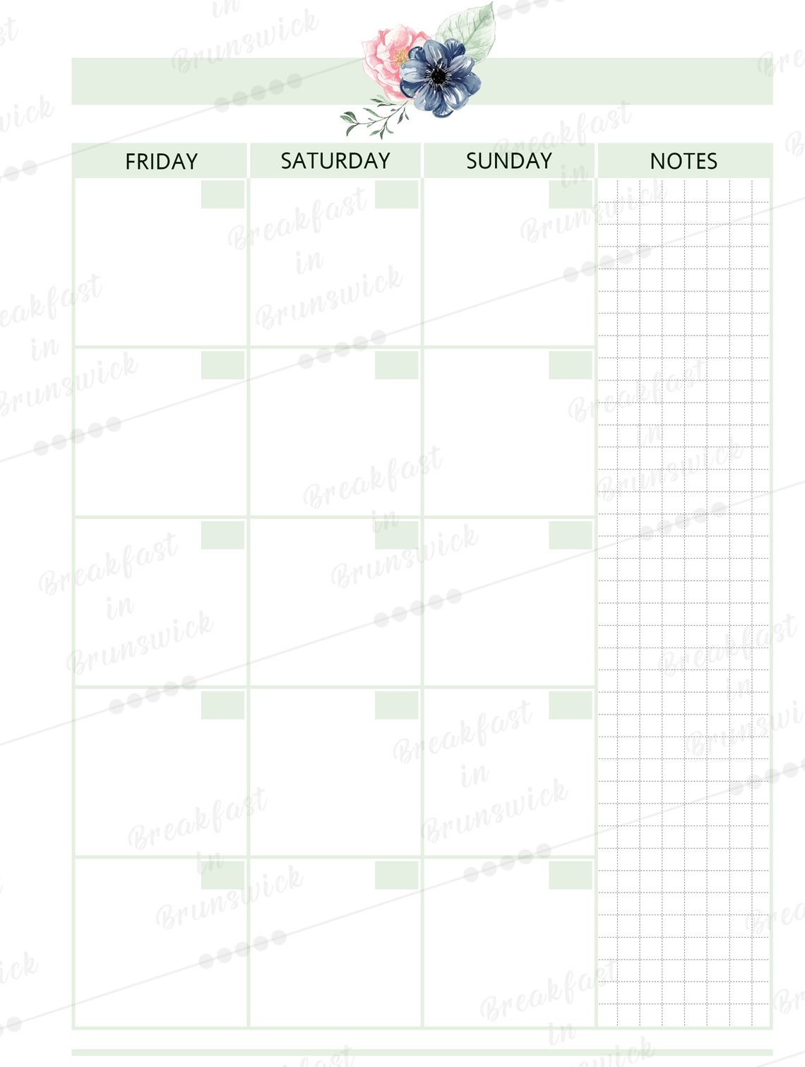 Happy Planner Classic Monthly Printable Insert Undated | Etsy