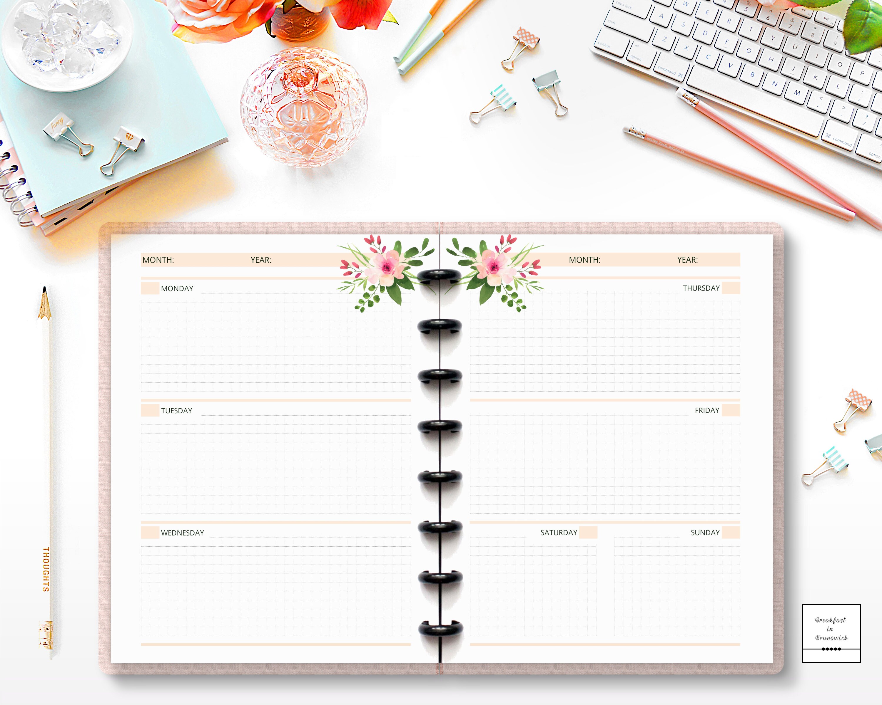 Classic Happy Planner Printable Bundle Floral Weekly Insert Etsy