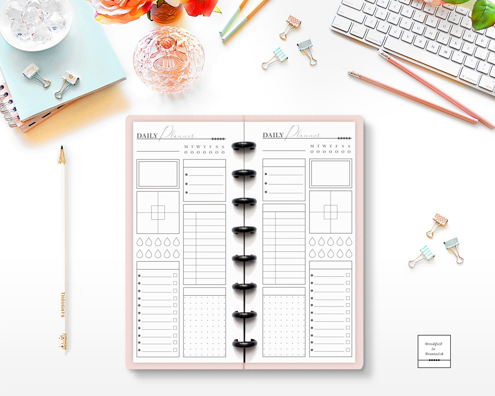 Minimalist Daily Pages for Skinny Classic Happy Planner HP Etsy