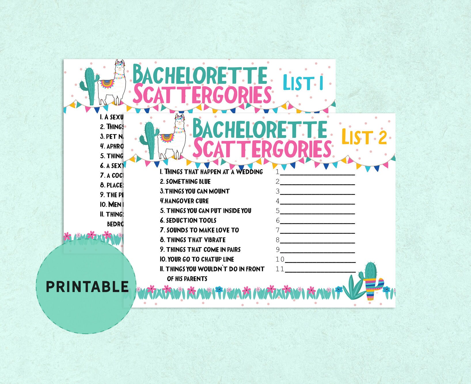 SCATTERGORIES for Bachelorette printable bachelorette party | Etsy