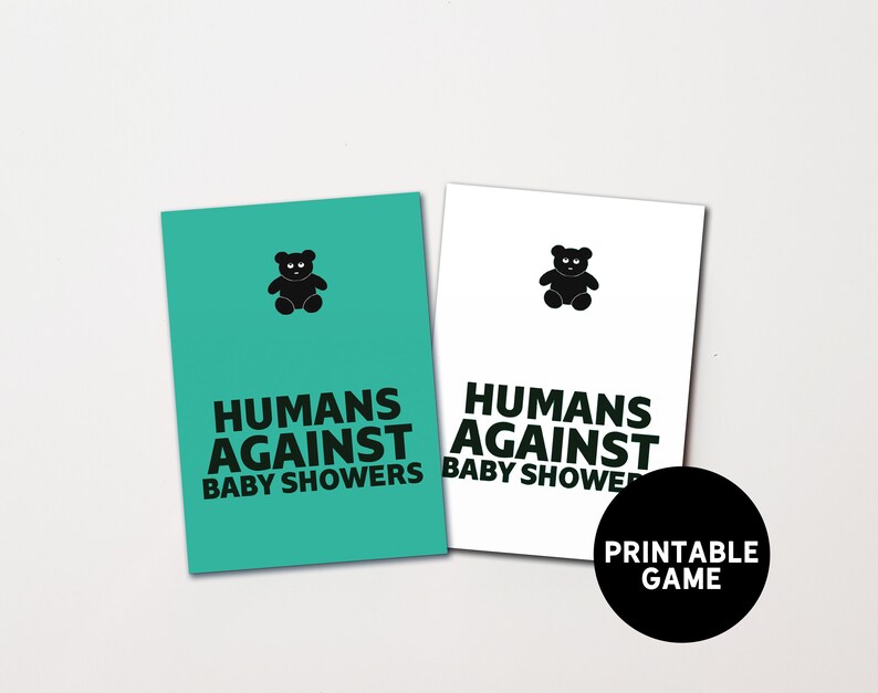 Humans Against Baby Showers Game Outrageous Baby Shower Game Etsy