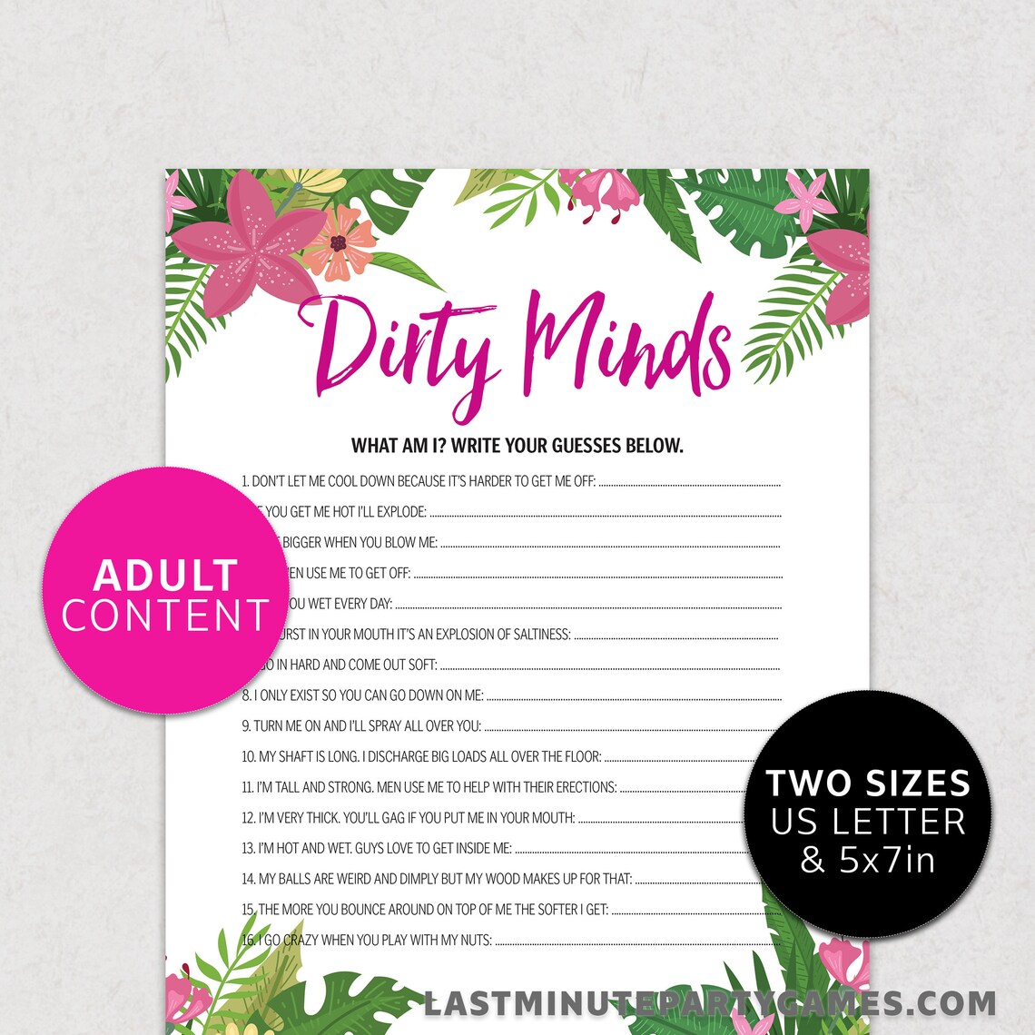 funny bachelorette game dirty minds girls night games etsy