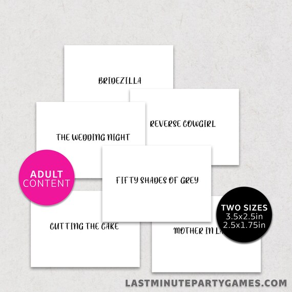 Bachelorette Party Charades Game Naughty Bachelorette Party Etsy