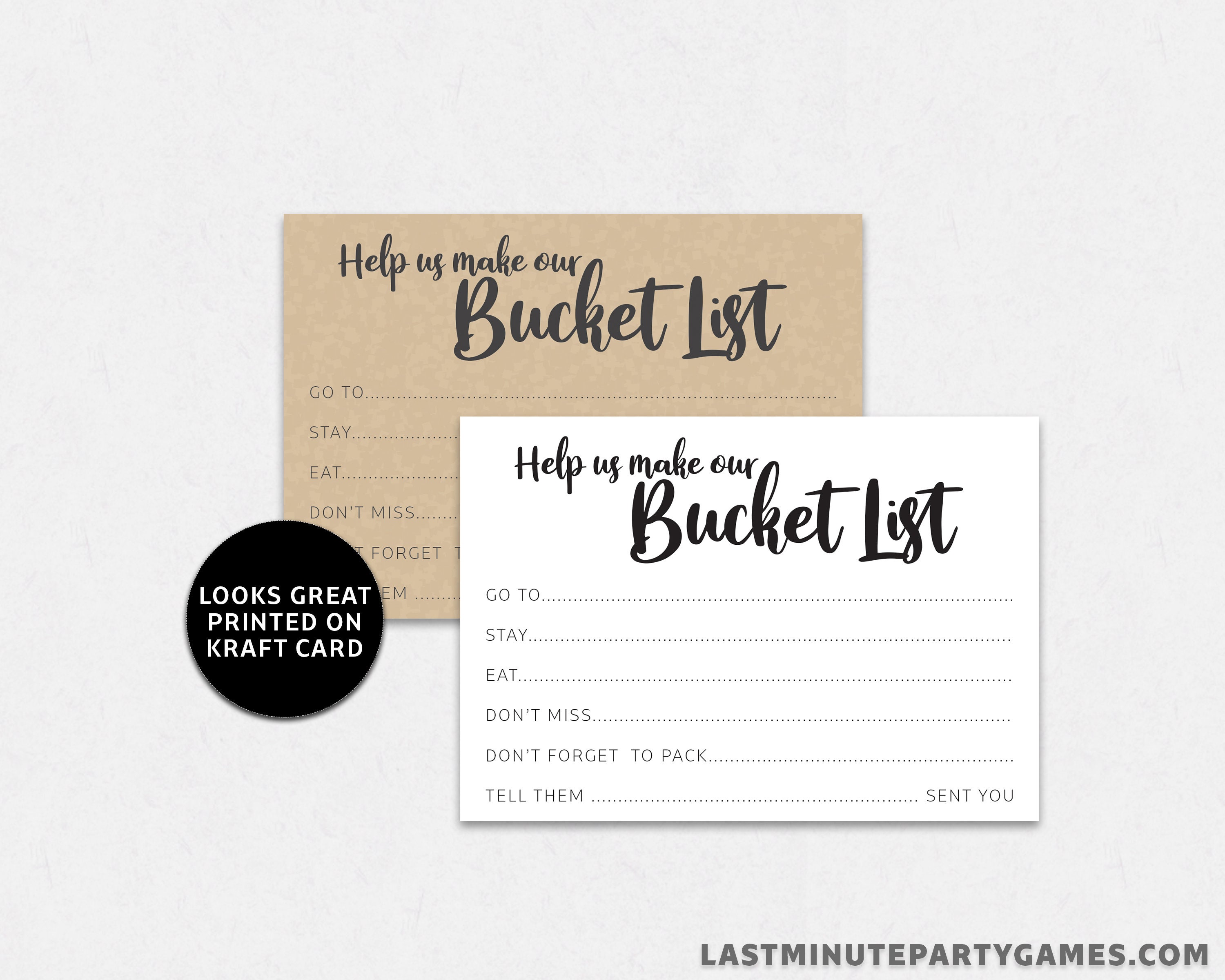 Bucket List Advice Cards bucket list for newlyweds bridal Etsy