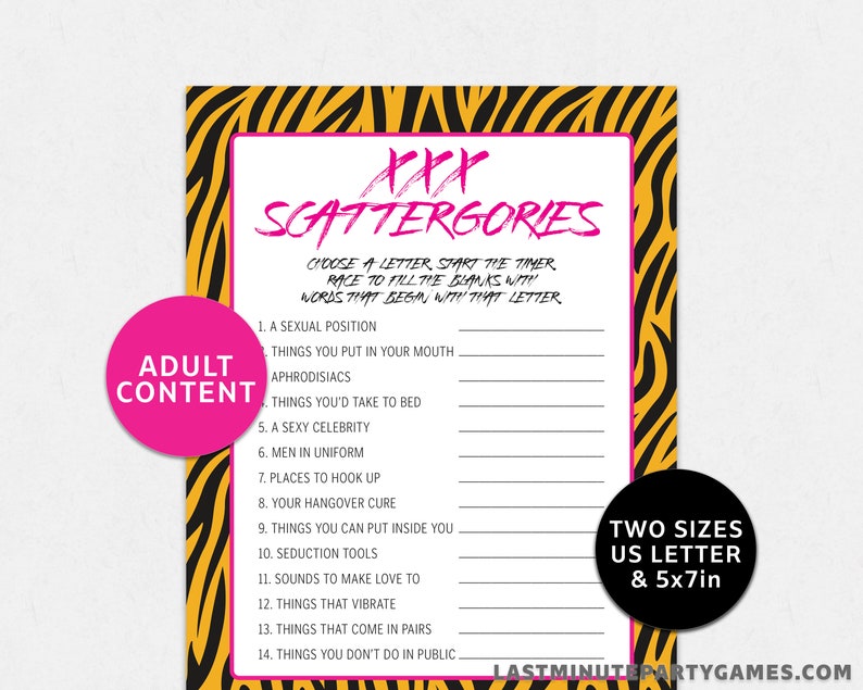 animal print girls night game bundle 5 naughty games for etsy
