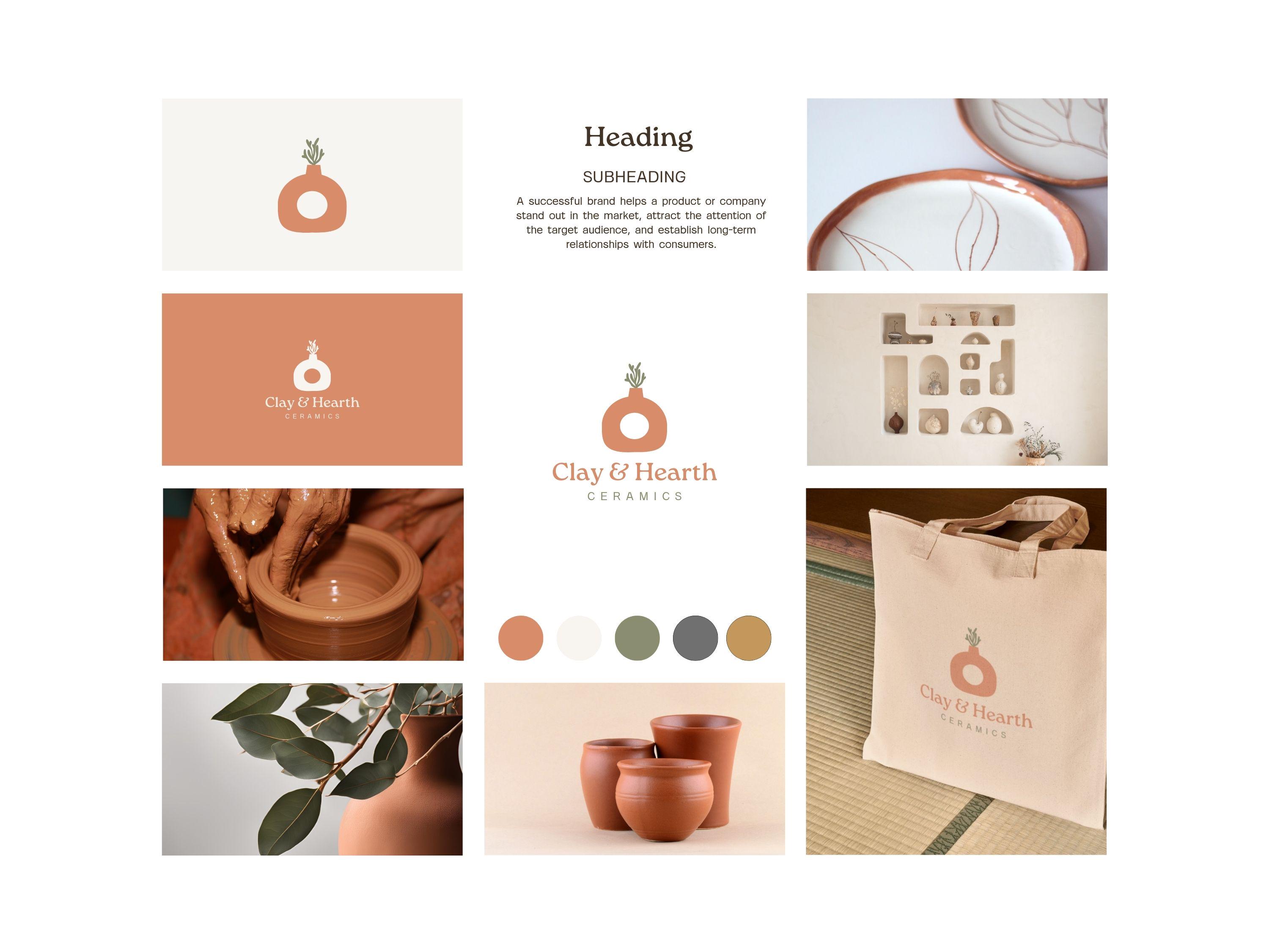 Cozy, Handcrafted Branding Kit | Rustic Canva Brand Kit | Warm, Earthy Logo & Brand Identity Template