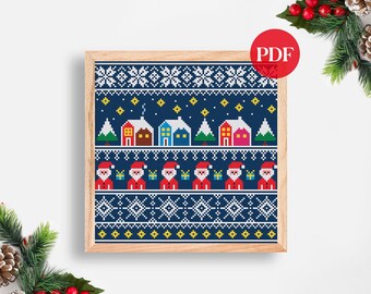 Christmas cross stitch pattern, Christmas ornaments, Christmas tree, Cross stitch pdf, Christmas embroidery, Stocking chart, Santa, Decor