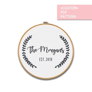 Custom cross stitch pattern, wedding cross stitch, monogram cross stitch pattern, personalized cross stitch, pdf pattern, wedding gift DIY