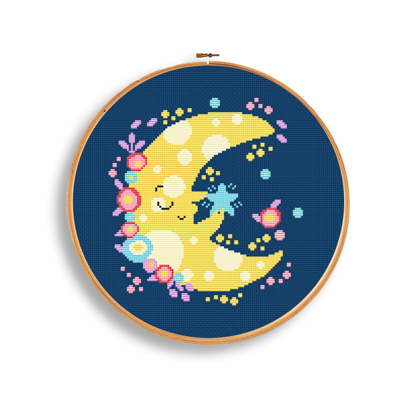 Nursery Cross Stitch Pattern Moon Cross Stitch Chart Kids Etsy