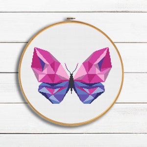 Geometric cross stitch pattern, modern cross stitch, butterfly pattern pdf, animal cross stitch, geometric pattern pdf, embroidery pattern image 5