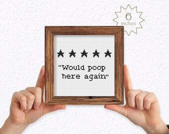 Poop cross stitch pattern, Quote cross stitch pdf, Toilet cross stitch chart, Bathroom cross stitch, Funny cross stitch, Mini, Beginner