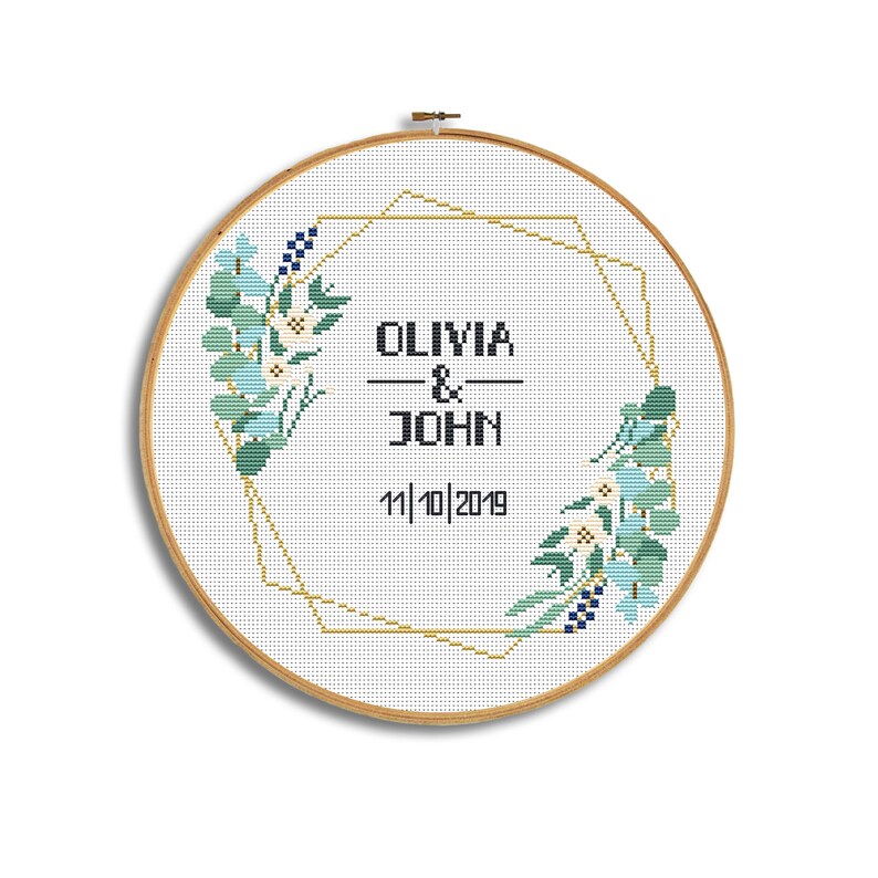 Wedding Cross Stitch Pattern Wedding Gift Floral Embroidery Pattern Anniversary Cross Stitch Custom Cross Stitch Chart Bridal Shower Cross Stitch Sewing Needlecraft Deshpandefoundationindia Org