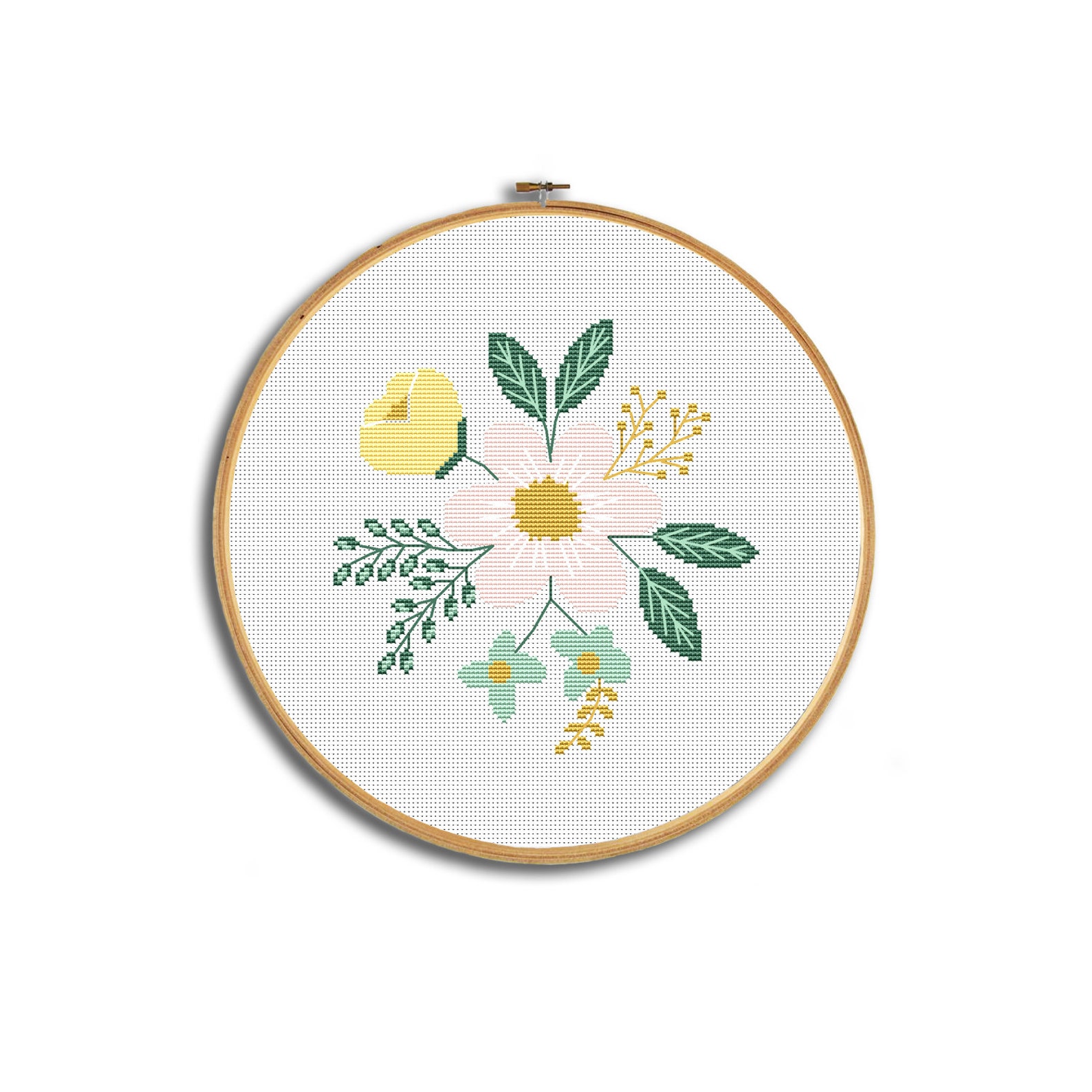 Floral Cross Stitch Pattern Modern Cross Stitch Flowers Pdf Etsy