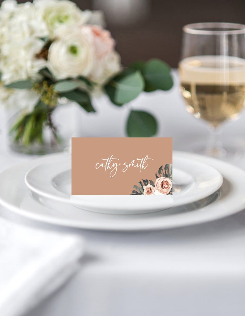 Escort Cards Editable Placecards Instant Download MONICA Boho Wedding Place Card Template