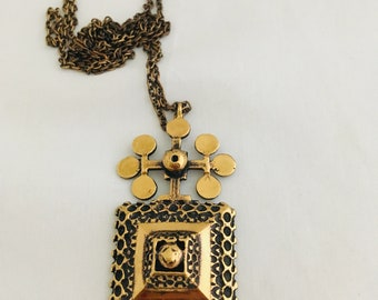 Halskette mit Anhänger von der Künstlerin Pentti Sarpaneva in Bronze ""BLATT"" für Turun Koru Finland.