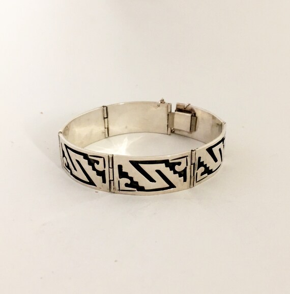 Vintage bracelet in silver panel by the artist IS… - image 6