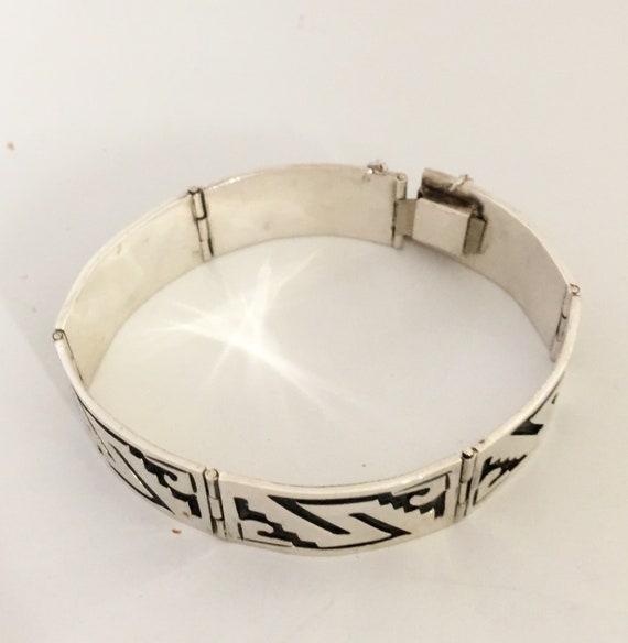Vintage bracelet in silver panel by the artist IS… - image 7